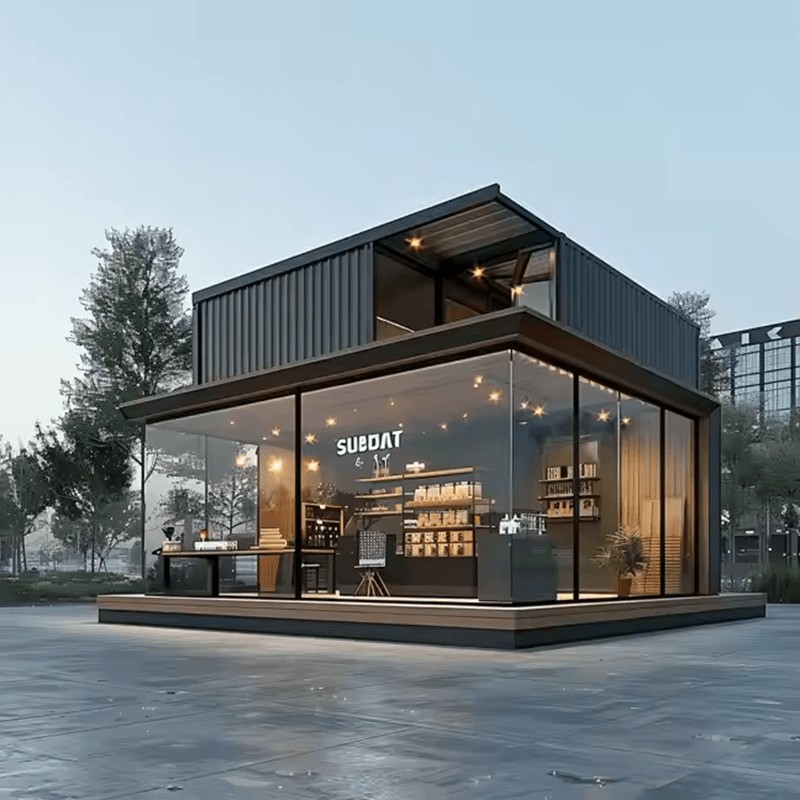 Előre gyártott konténerház üzletek számára