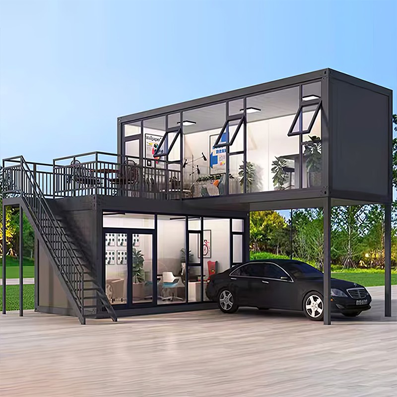 Kétszintes üvegkonténerház