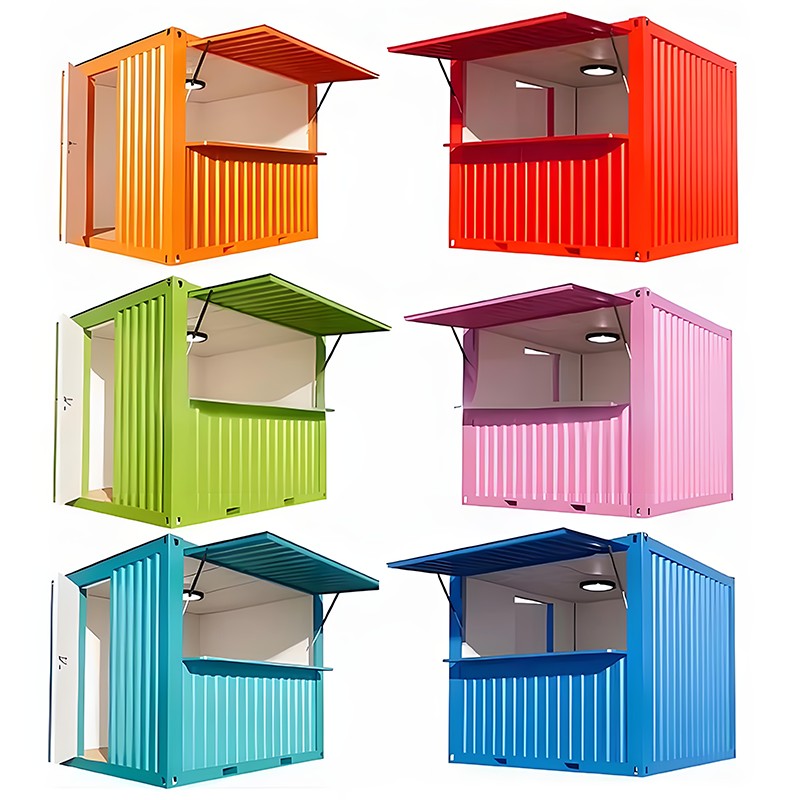 Konténeres kisbolt (hullámos fali panel)